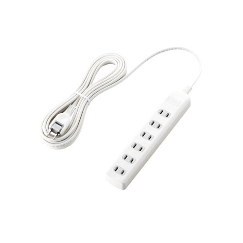 雷ガードタップ　６個口　５ｍ　ホワイト