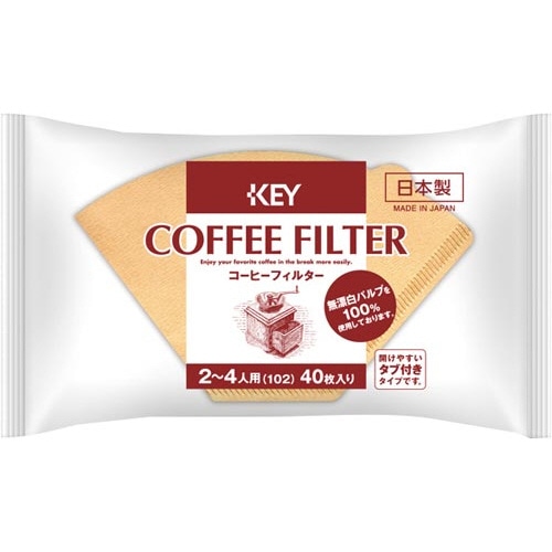 コーヒーフィルター２－４人用無漂白タブ付４０枚入
