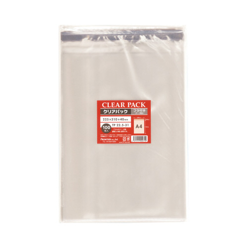 ＯＰＰ袋テープ付アルミ剥離Ａ４用　１００枚×１０