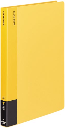 クリヤーブック固定式　Ａ４縦　４０Ｐ　黄　４冊