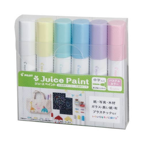 水性マーカージュースペイント中字パステル６色セット