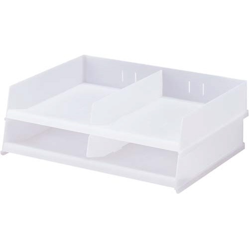 分類整理トレー　乳白　２個入