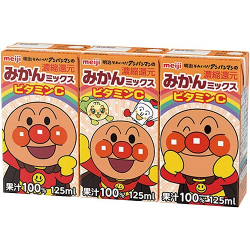 アンパンマンの朝のみかんとりんご１２５ｍｌ３６本　※