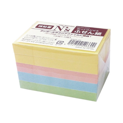 Ｎ’ｓ強粘着ふせん　７５×２５　パステル　１０冊入