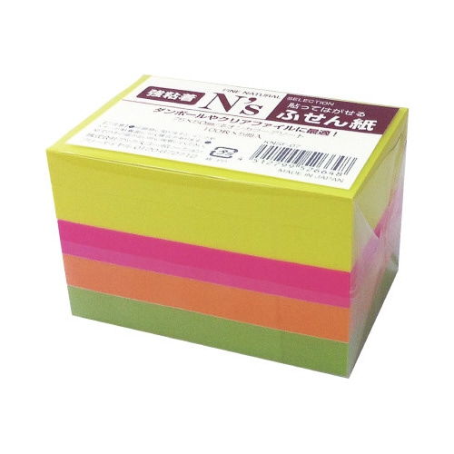 Ｎ’ｓ強粘着ふせん　７５×５０　ネオン　５冊入