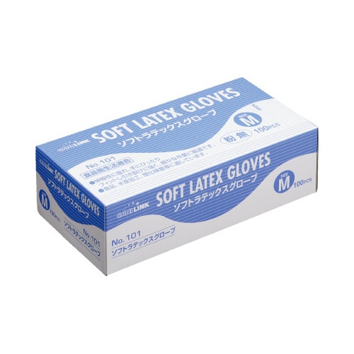 サニリンク　ラテックス手袋　粉無　Ｍ　２０箱