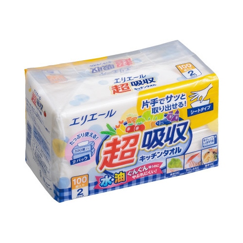 超吸収キッチンタオル　シートタイプ　２個入×５