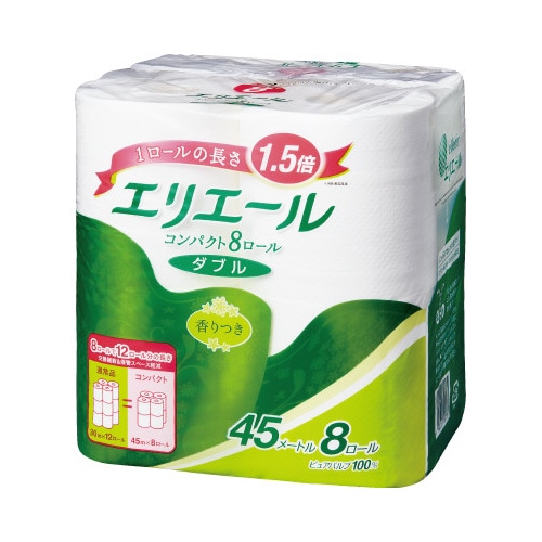 エリエールコンパクト　ダブル４５ｍ　８個入×８