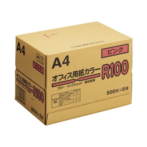 カラーペーパーＲ１００　ピンク　Ａ４　１箱