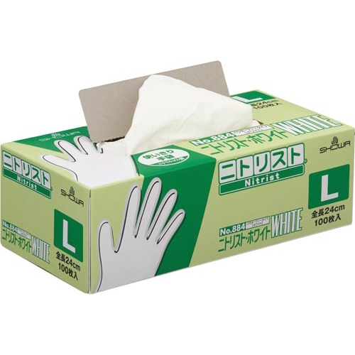 ニトリスト・ホワイト１００枚入　ホワイト　Ｌ　１箱