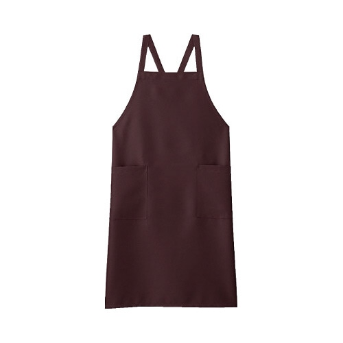 胸当てエプロン　ブラウン