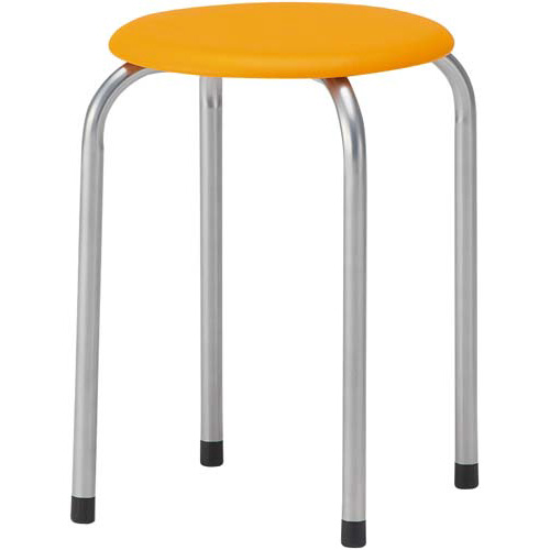 スツールＭ－２２　オレンジ６脚セット