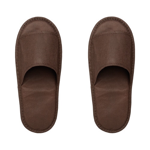 不織布スリッパ　袋入り　ブラウン　１０足入×１０