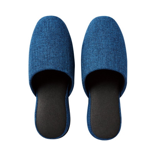 脱げにくい布製スリッパ　ネイビー×５