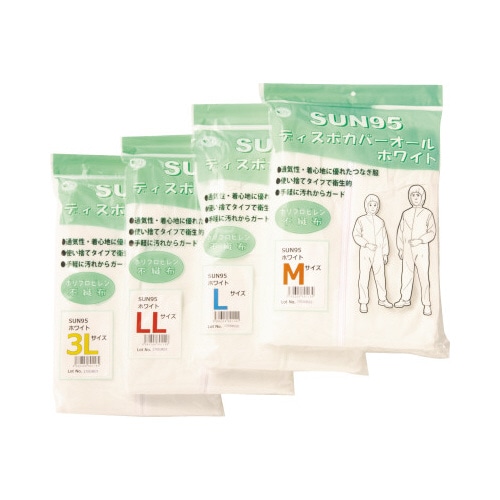 ディスポカバーオール　Ｍ　ホワイト