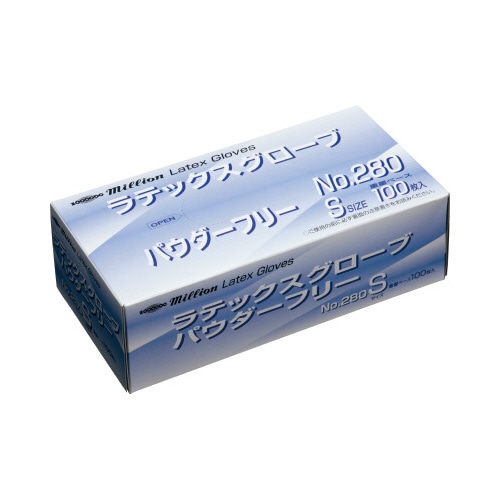 ラテックスグローブ　Ｎｏ．２８０　Ｓ　１００枚入