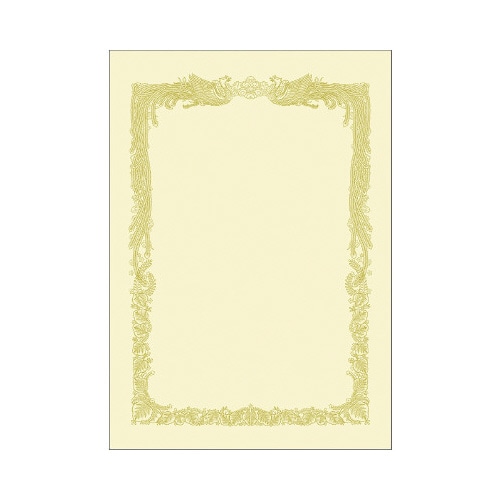 ＯＡ賞状用紙　クリーム　Ａ４横書　１００枚