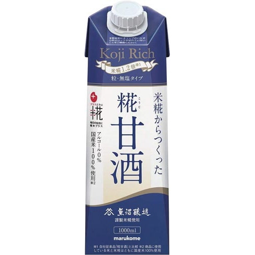 プラス糀　糀甘酒ＬＬ　糀リッチ粒１０００ｍｌ　６本※