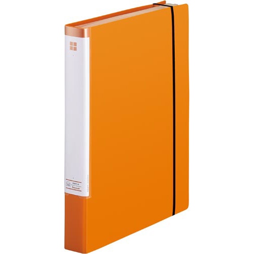 取り出しやすいたっぷり収納クリヤーブック橙×５