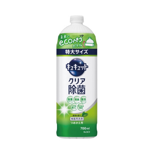 キュキュット　クリア除菌緑茶　詰替用７００ｍｌ×４