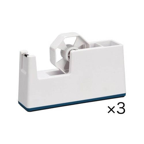 ペンホルダー付きスリムテープカッターホワイト３個