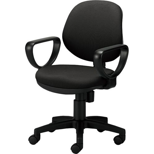 カララチェア　肘付　背座同色　ブラック