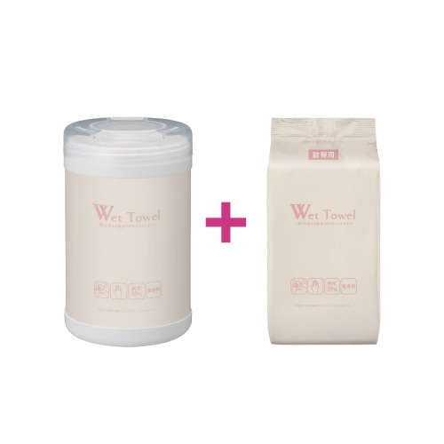 残りが見える純水９９％ウェットタオル　本体＋詰替