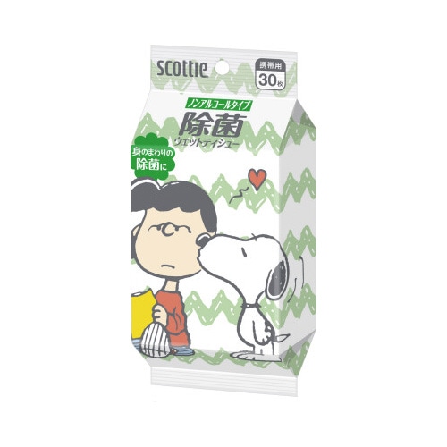 ウェットティシュー　除菌ノンアルコール　スヌーピー