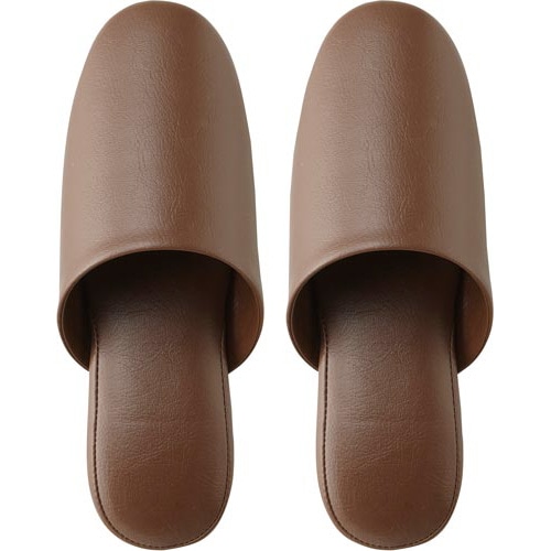 抗菌多機能ビニールスリッパ　前とじ　ブラウン