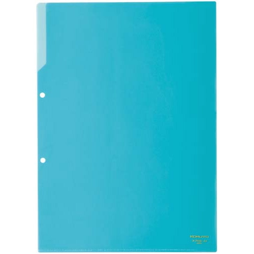 クリヤーホルダー（２穴あき）　Ａ４　青　５枚