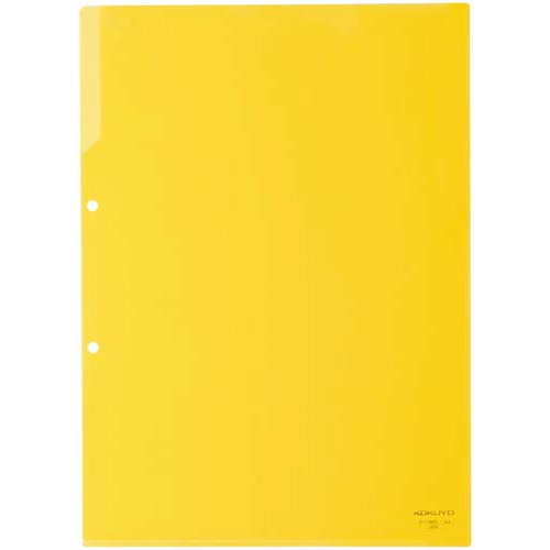 クリヤーホルダー（２穴あき）　Ａ４　黄　５枚