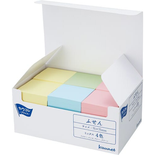 ふせん徳用パック　７５×７５　４色　１８０冊