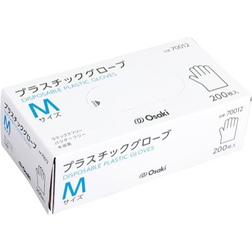 オオサキ　プラスチックグローブ　Ｍ　２００枚入
