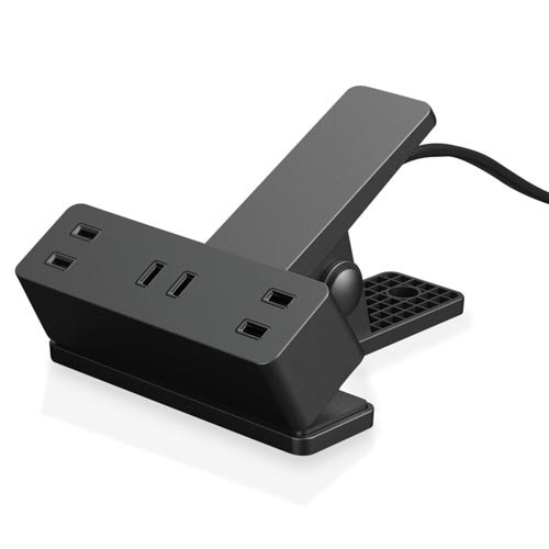 クリップタップ　３個口　３ｍ　雷ガード付　ブラック