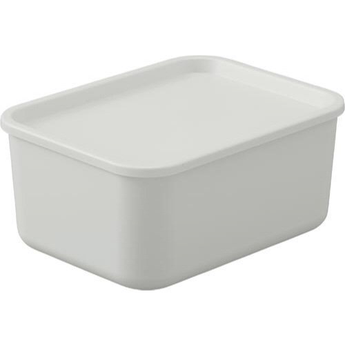 積み重ねられるふた付き収納ボックス　Ｓグレー