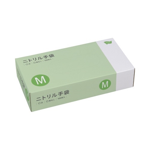 ニトリル手袋　粉無　ホワイト　Ｍ　１００枚×３０
