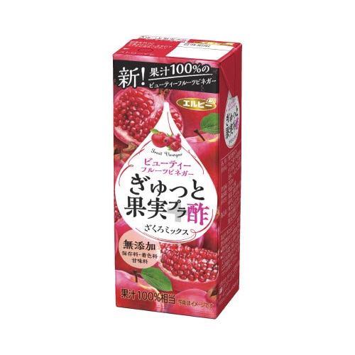 ぎゅっと果実＋酢ざくろミックス２００ｍｌ２４本※
