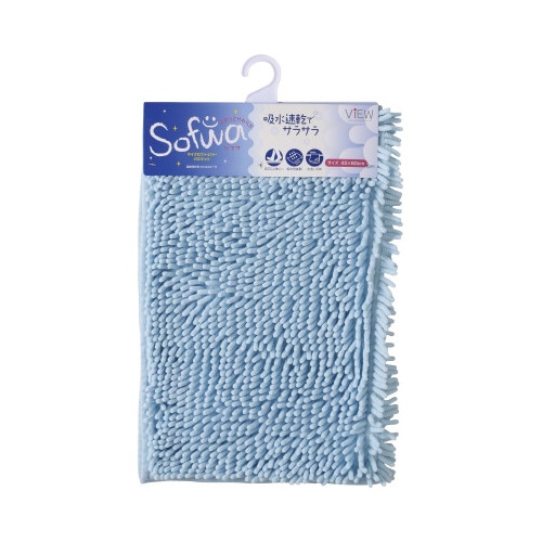 マイクロファイバーバスマット　４５×６０　ブルー