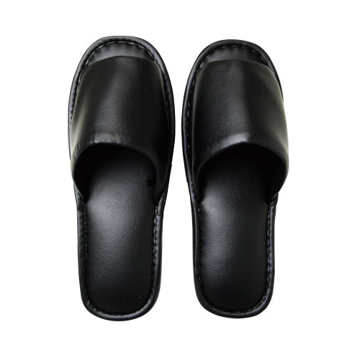 フェイクレザースリッパ　Ｌ　ブラック