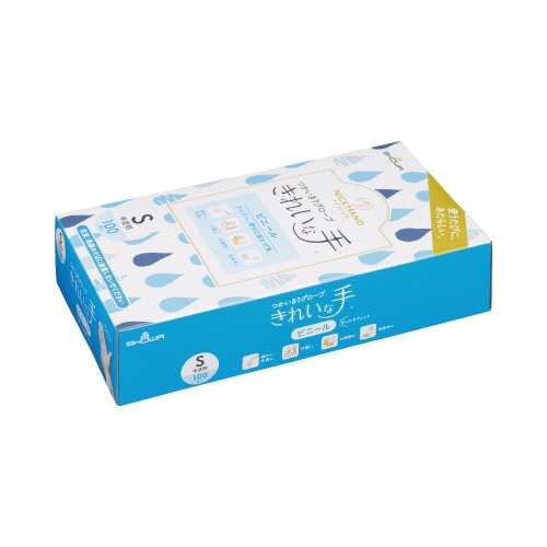 きれいな手つかいきりグローブビニール１００枚入Ｓ