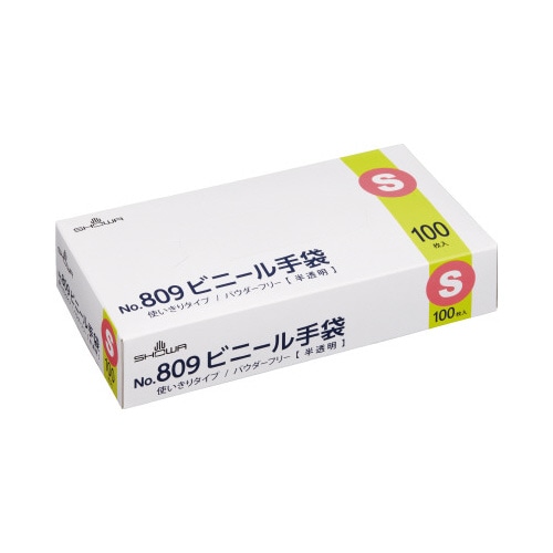 ＮＯ．８０９　ビニール手袋　１００枚入　Ｓサイズ