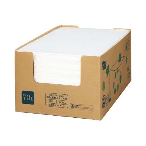 再生原料入り箱入り増量ゴミ袋低密度薄口７０Ｌ