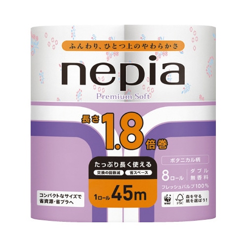 ネピアトイレット１．８倍Ｗプリント４５ｍ８Ｒ×１０