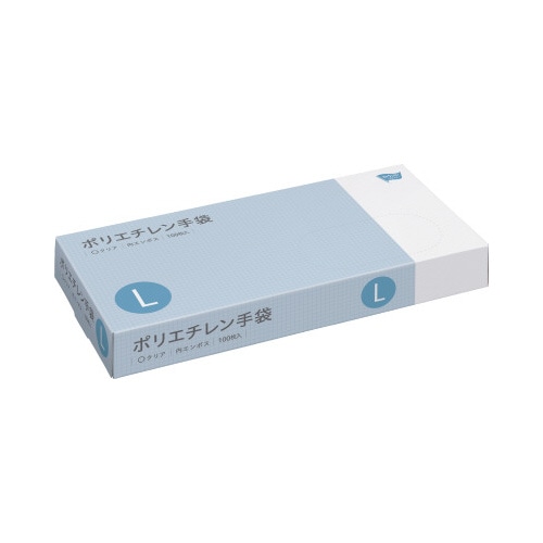 ポリエチレン手袋　内エンボスＬ１００枚クリア