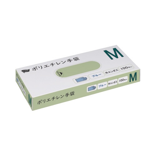 ポリエチレン手袋　外エンボスＭ１００枚ブルー