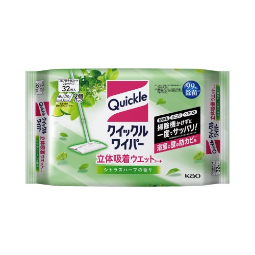クイックルワイパー立体吸着ＷＳハーブ３２枚×１０