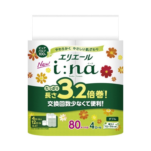 イーナトイレット　３．２倍巻４Ｒ　ダブル×１６