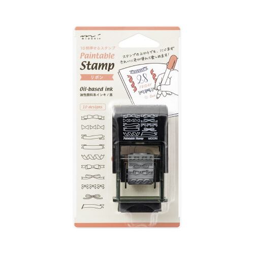 スタンプ　回転印　リボン柄