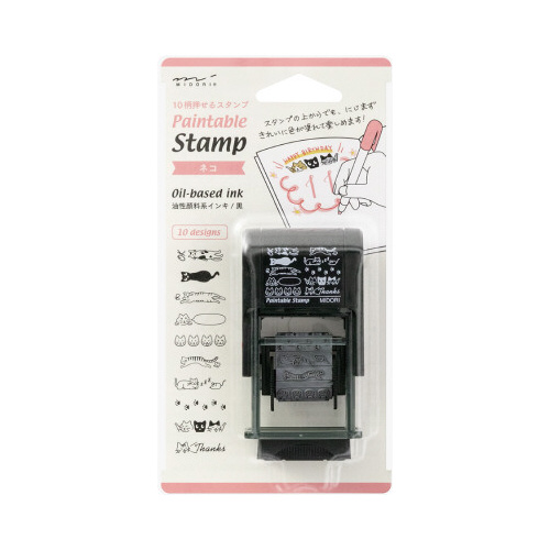 スタンプ　回転印　ネコ柄