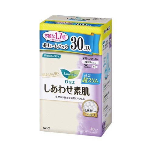 ロリエしあわせ素肌ＢＰ超スリム特に多い昼羽付３０枚